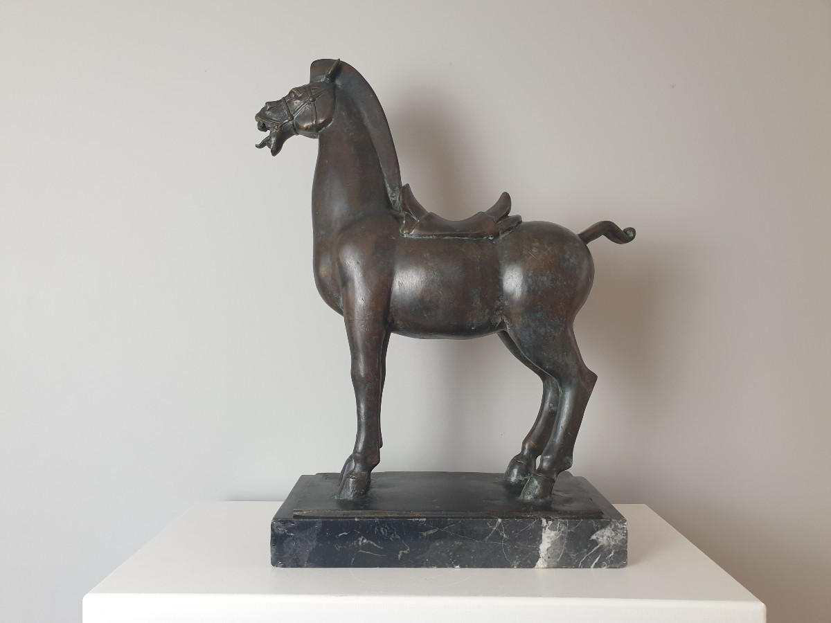 Chine - Cheval En Bronze Dans Le Style Des Han - 56 Cm-photo-4