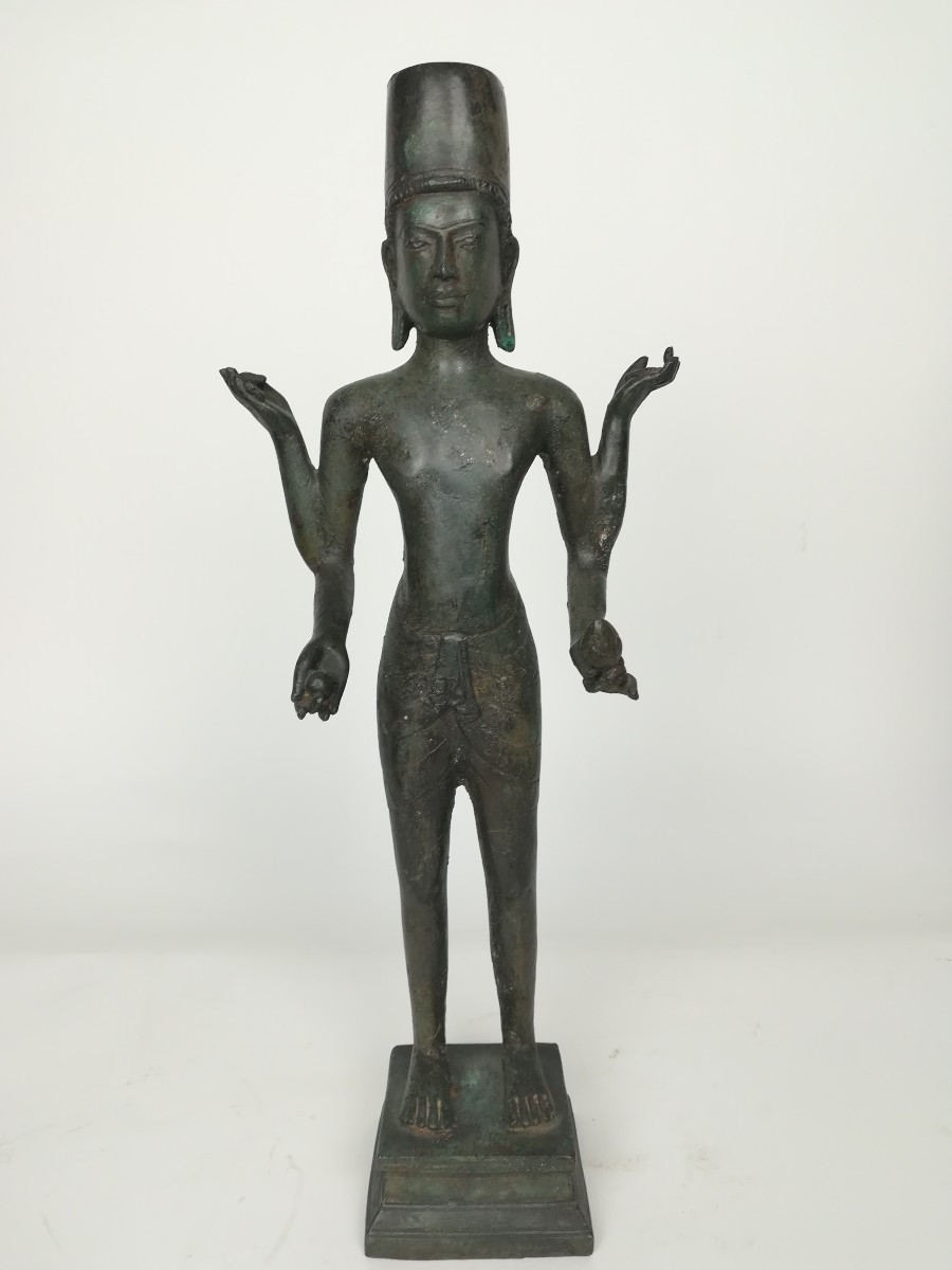 Cambodge - Vishnu en bronze - 41 cm-photo-2