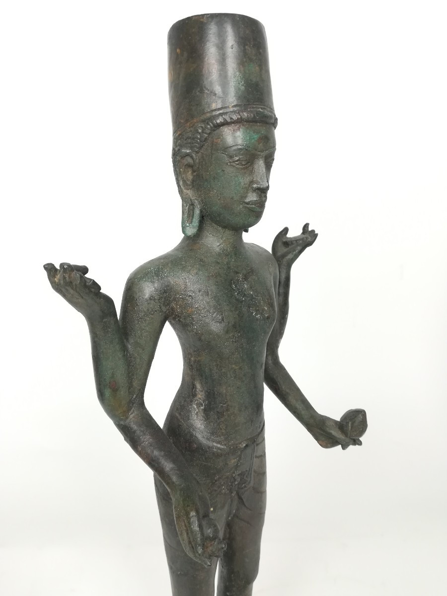 Cambodge - Vishnu en bronze - 41 cm-photo-4