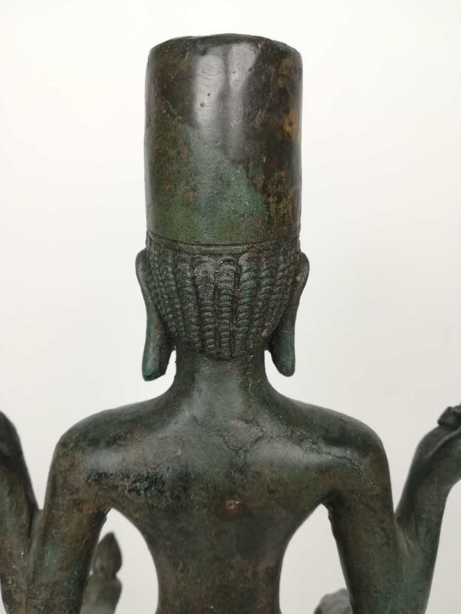 Cambodge - Vishnu en bronze - 41 cm-photo-2