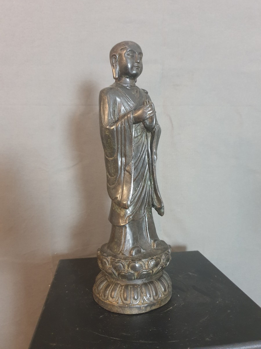 China - Bronze With Black Patina - H 37 Cm-photo-4