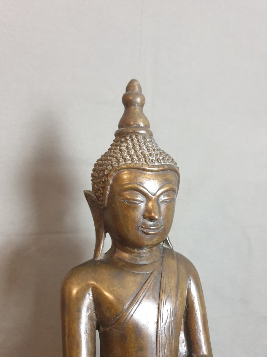 Asie du Sud-Est - Bouddha en bronze - 19ème - 48 cm-photo-4