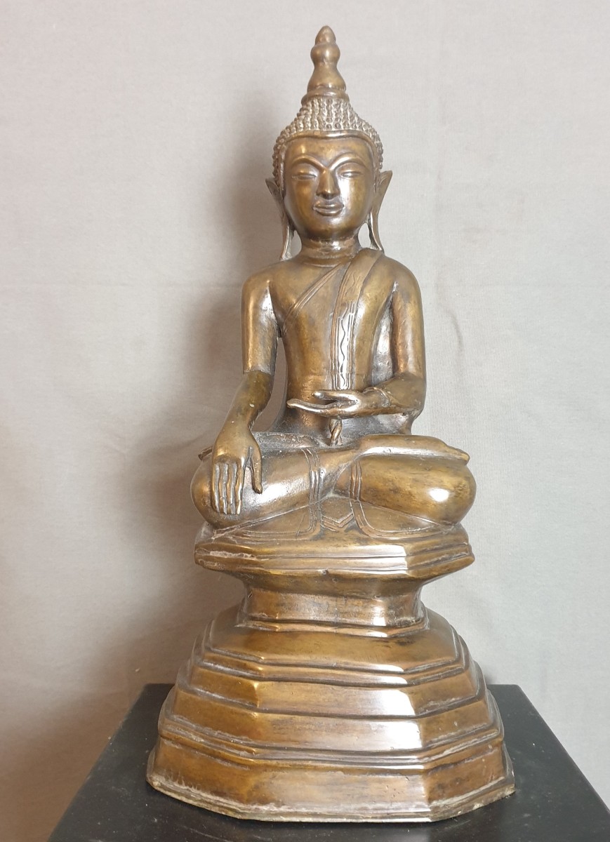 Asie du Sud-Est - Bouddha en bronze - 19ème - 48 cm