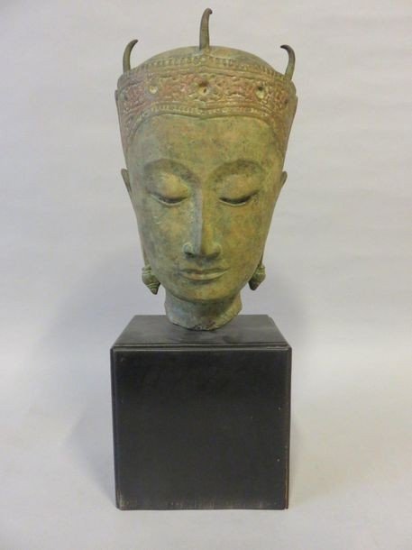 Siam Buddha Head In Bronze