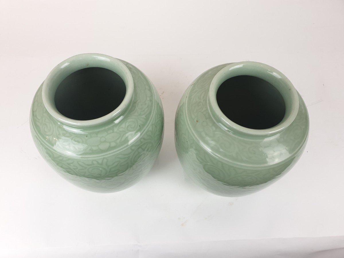 Chine - Paire De Vases  - 19 cm-photo-2