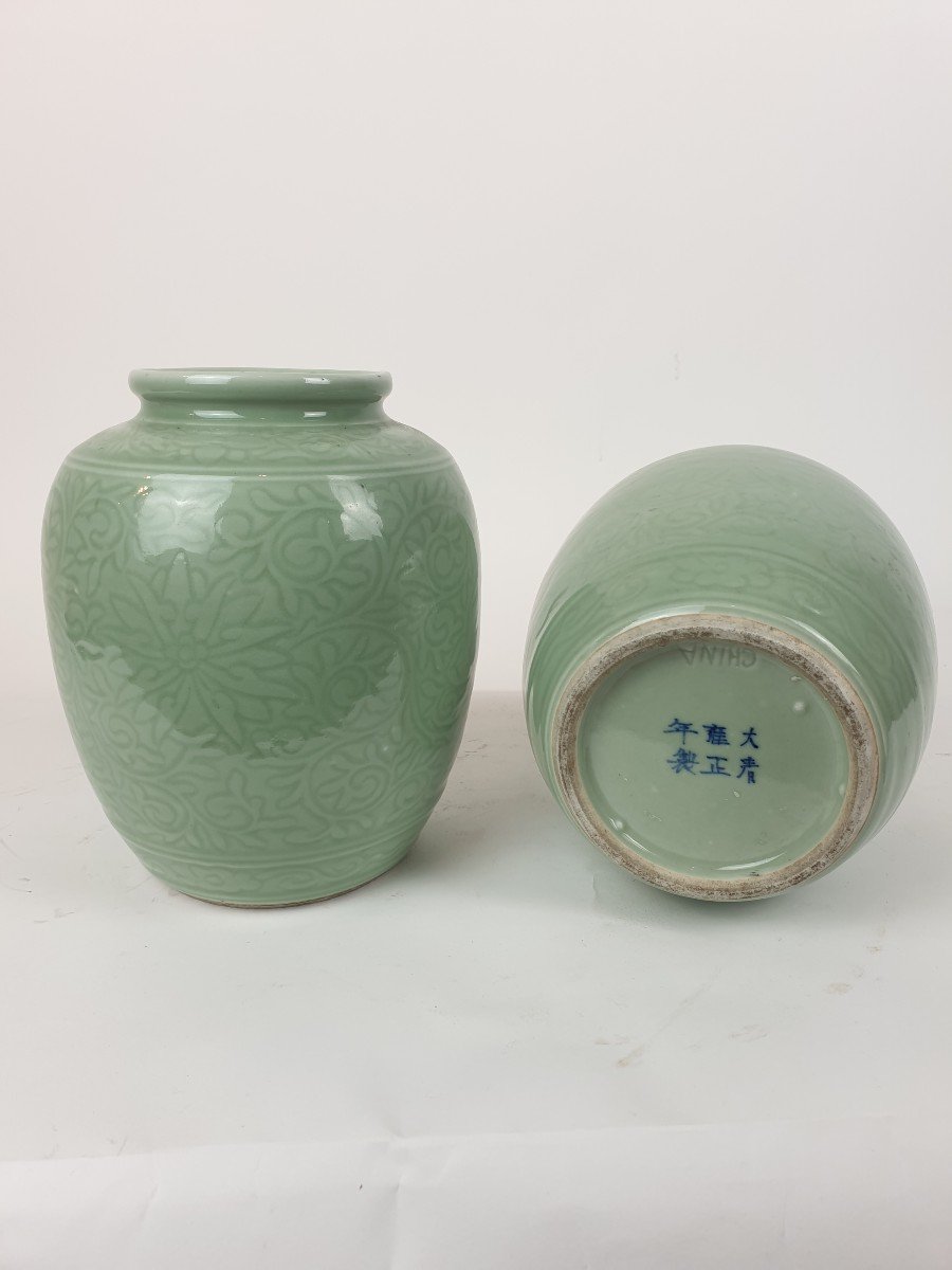 Chine - Paire De Vases  - 19 cm-photo-3