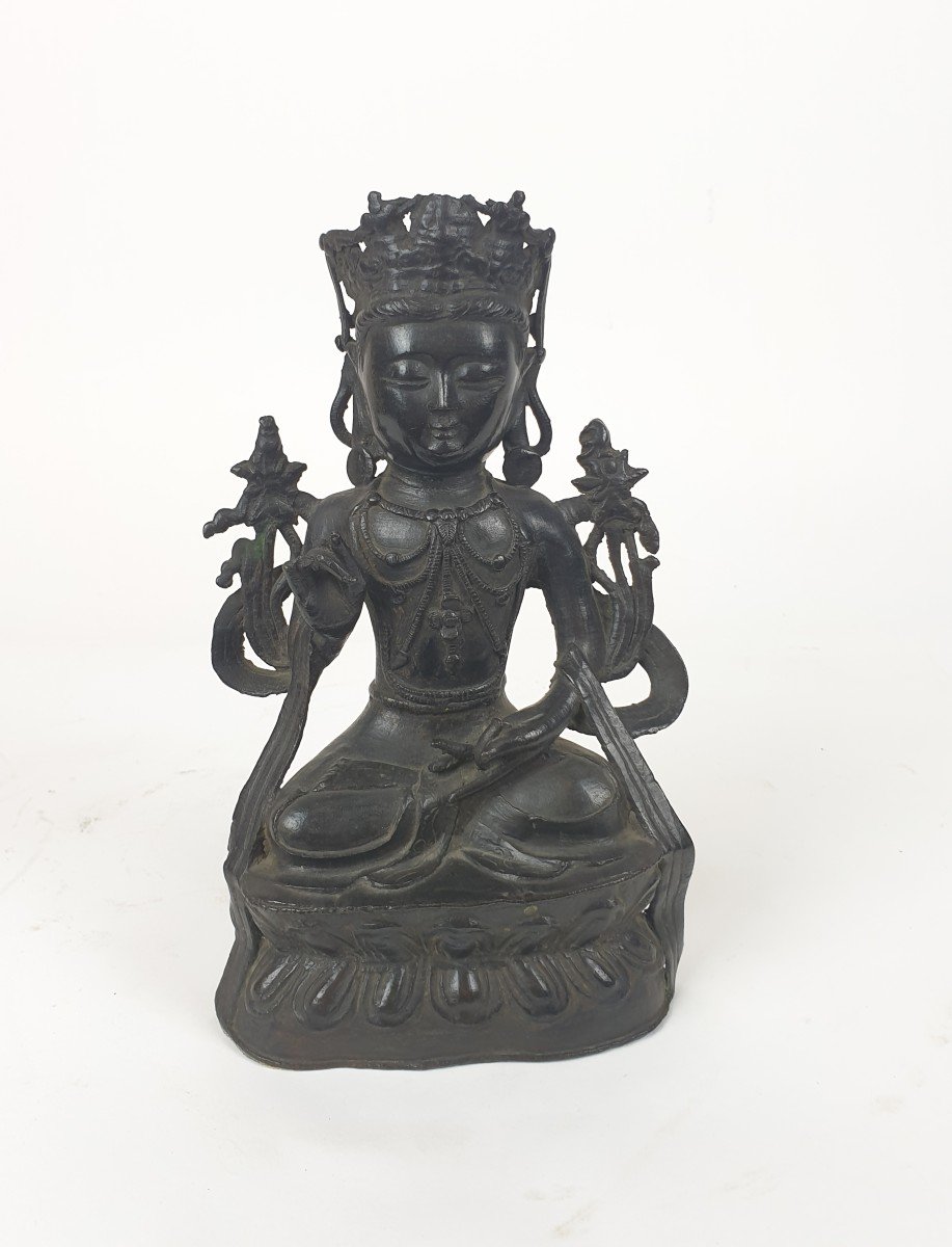 Bodhisattva In Bronze - Qing Dynasty - 23 Cm