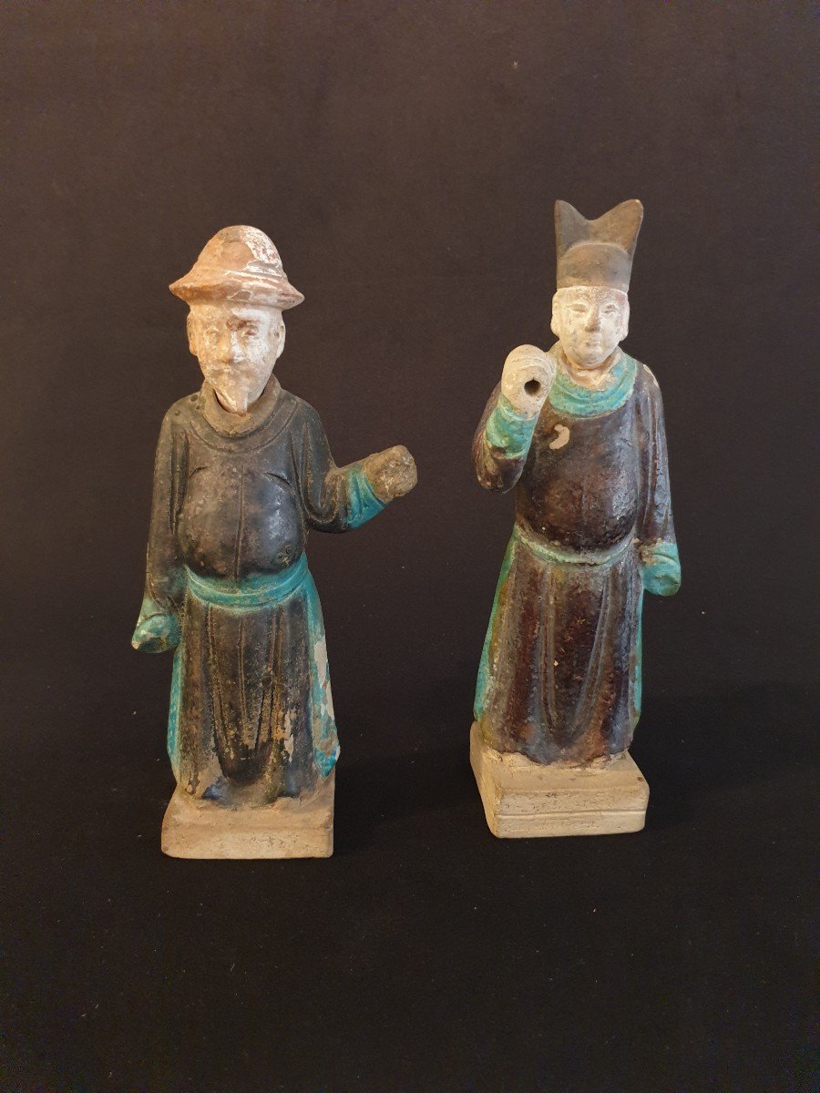 Pair Of Mingqi In Terracotta