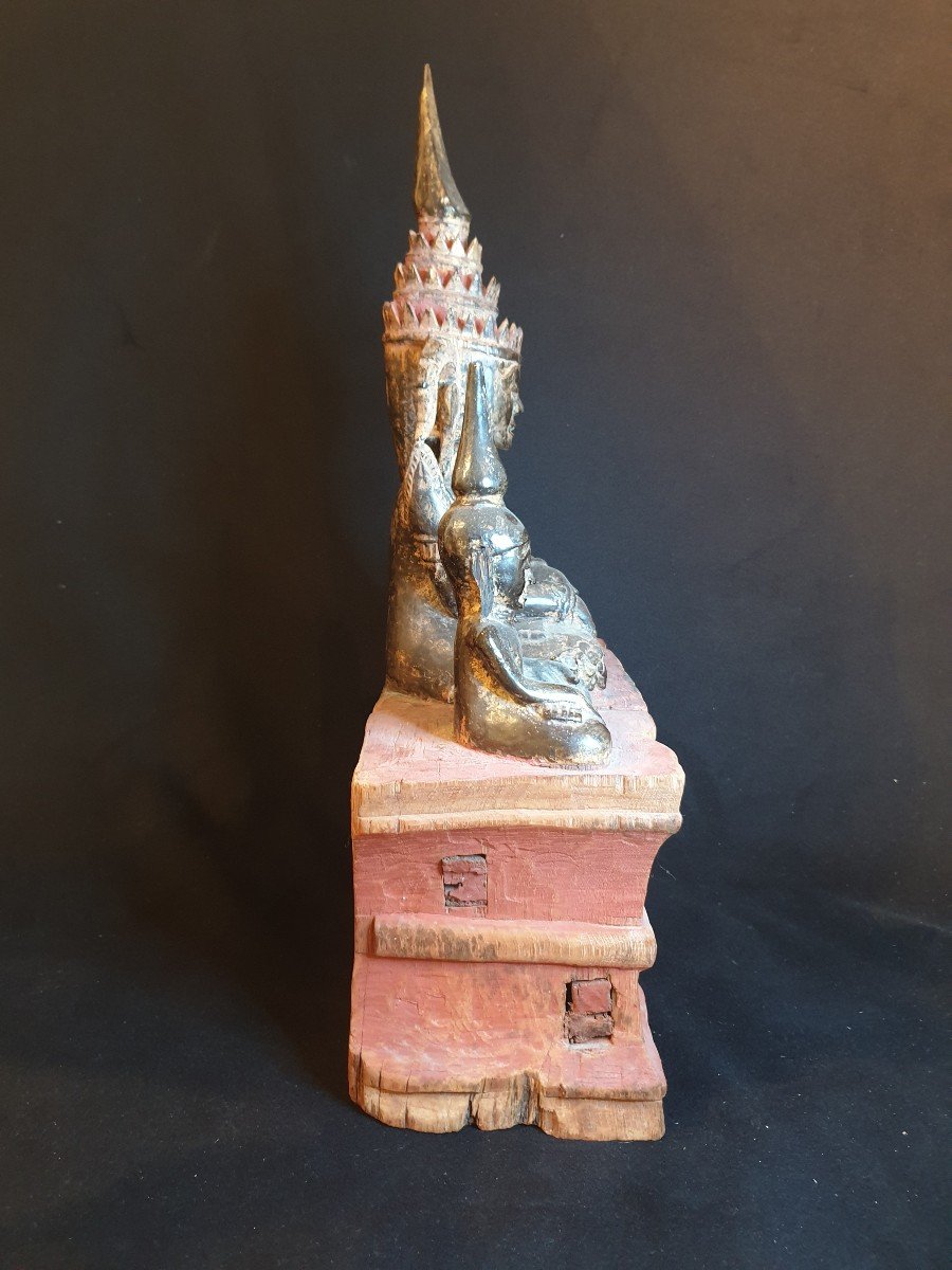 Burma - Double Buddha Shan - H 55 Cm-photo-3