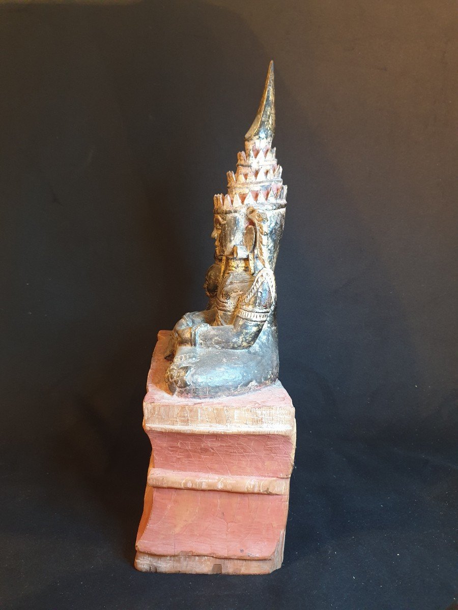 Burma - Double Buddha Shan - H 55 Cm-photo-1