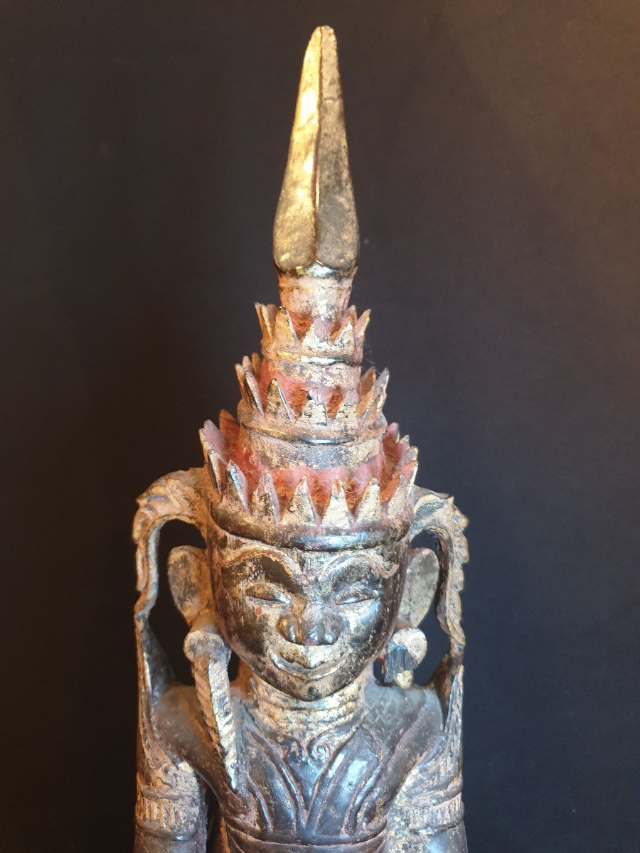 Burma - Double Buddha Shan - H 55 Cm-photo-5