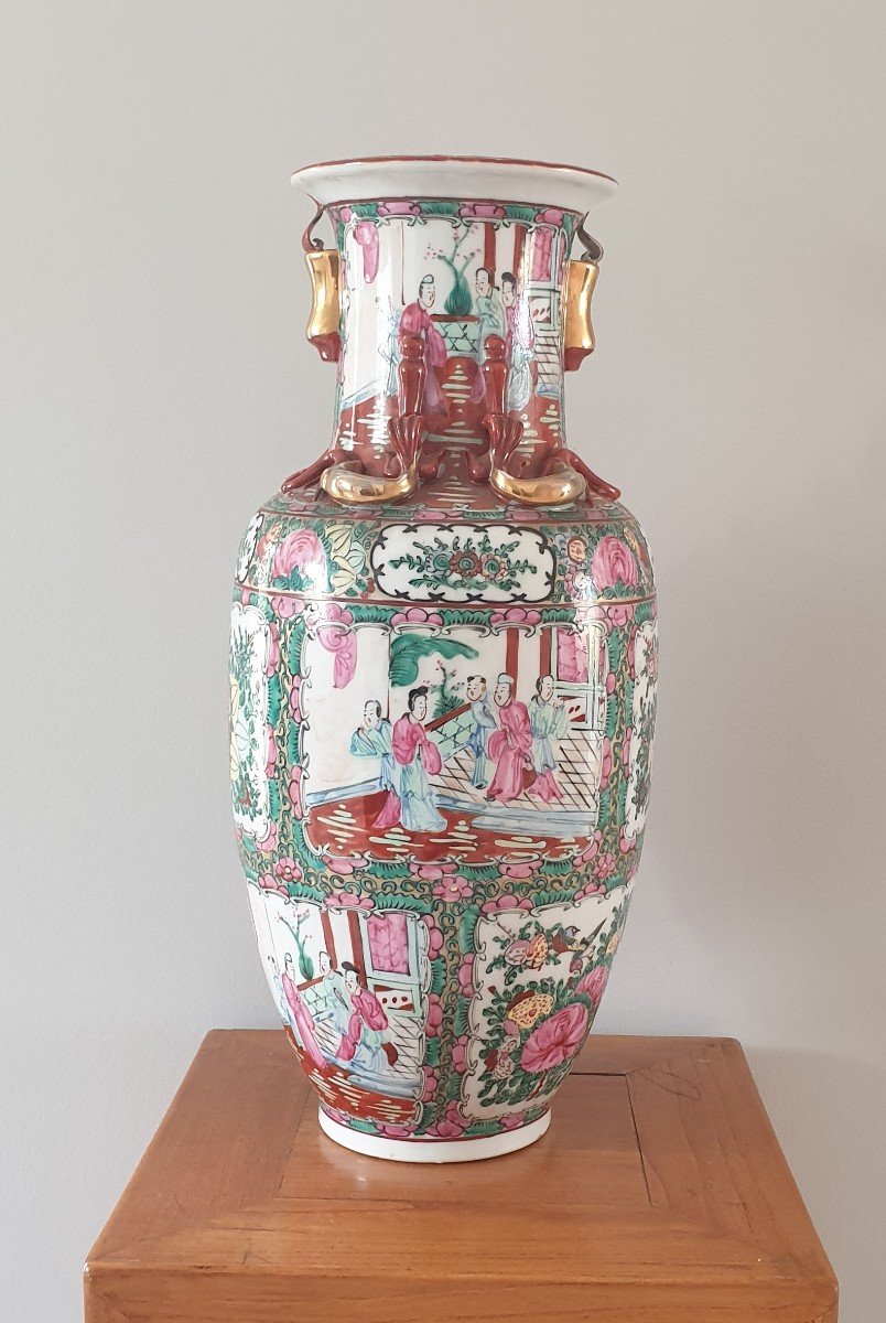 China - Polychrome Vase - Canton - 48 Cm