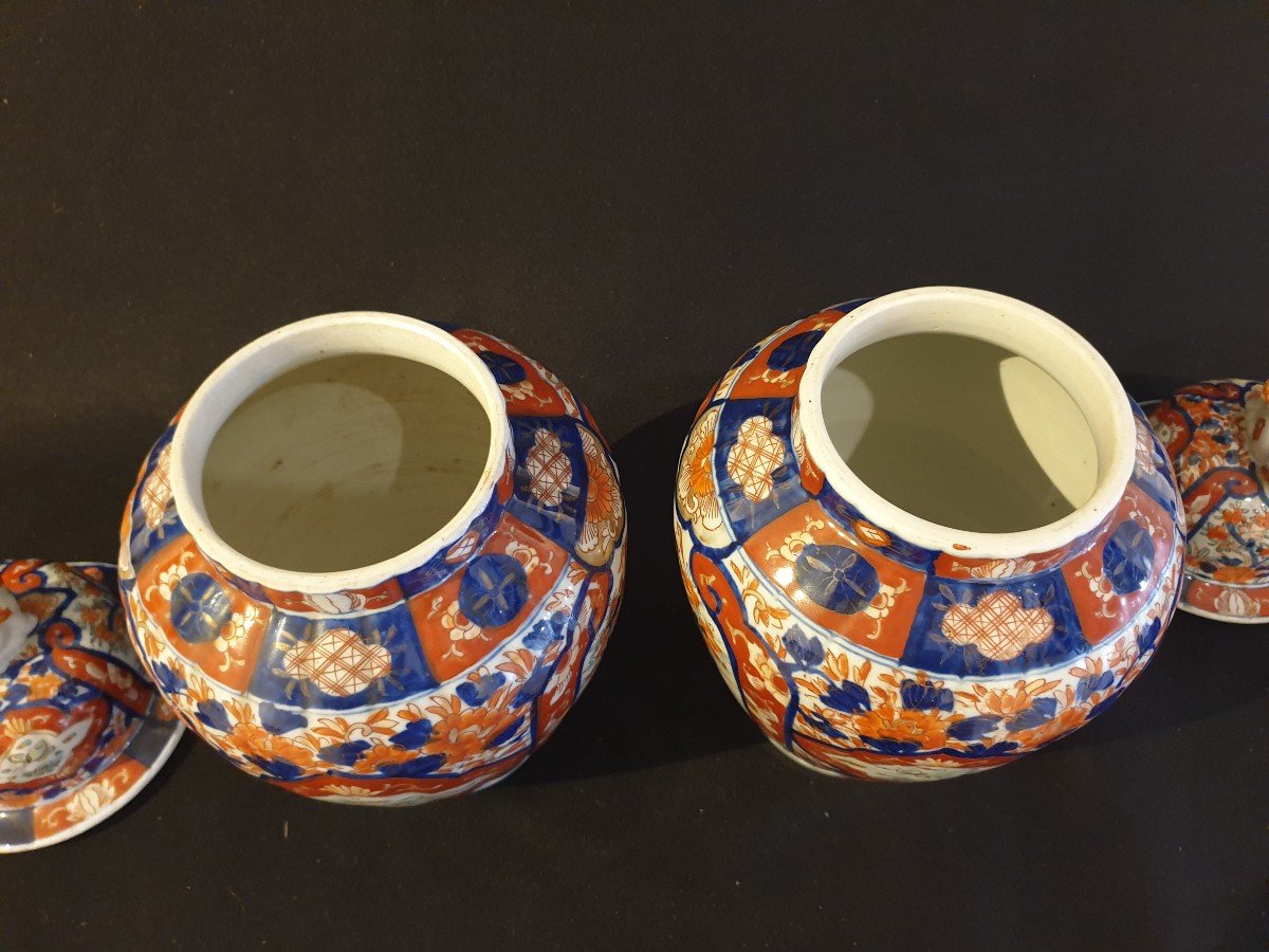 Chine - Paire De Potiches Imari - 38 Cm-photo-1