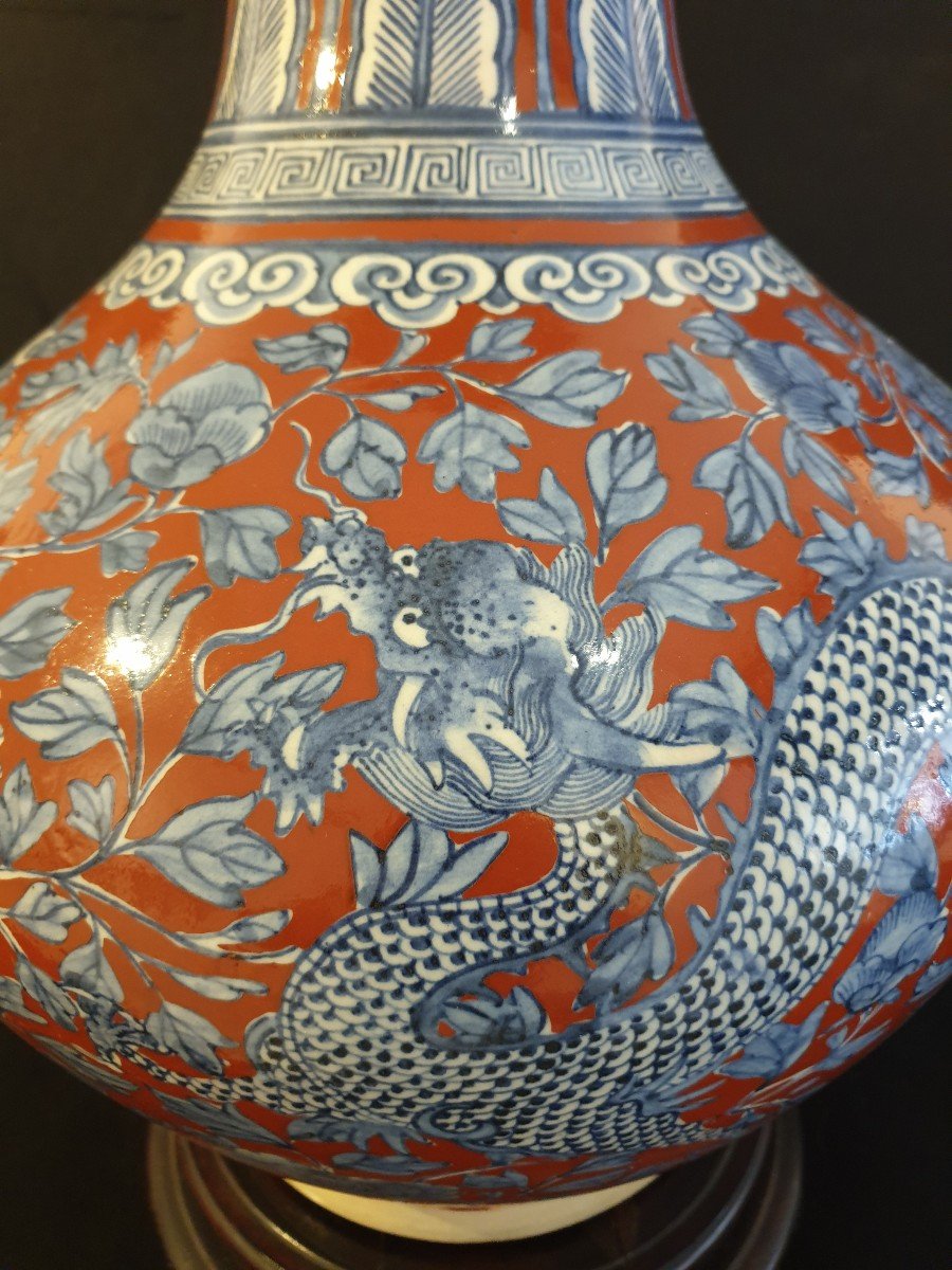 Chine - Grand Vase Dynastie Qing (1644 - 1912) - 49 Cm-photo-2