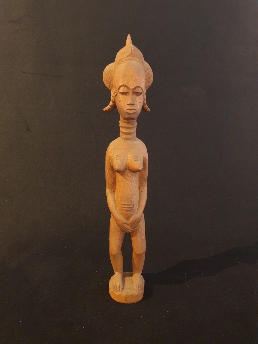 Baoulé (cote d'Ivoire) - Figurine Féminine - 54 Cm