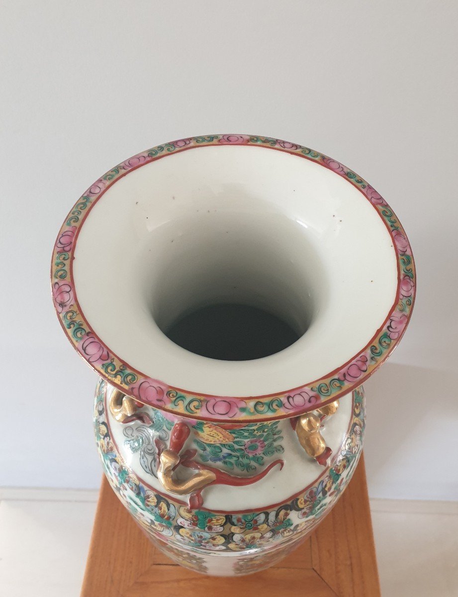 China - Polychrome Vase - Canton - 45 Cm-photo-3