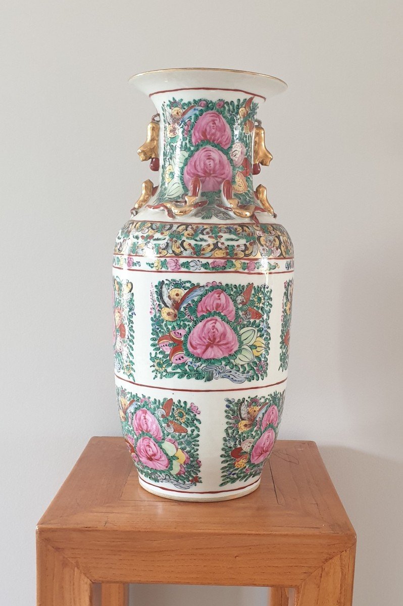 China - Polychrome Vase - Canton - 45 Cm