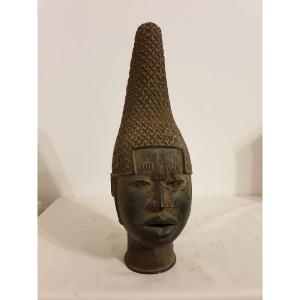 Royaume d'Ifé (nigéria) - Tête De Dignitaire En Bronze - 44 Cm