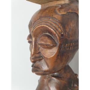 République Démocratique Du Congo - Totem En Bois Patiné - 53 Cm