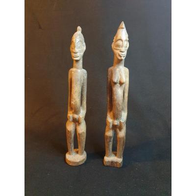 Senoufo - Couple De Personnages - 36 Cm