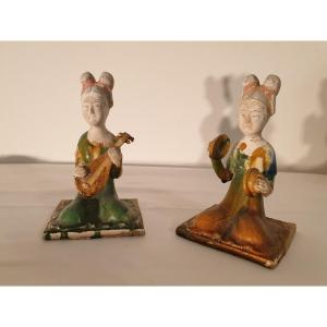 China - Pair Of Musicians In Terracotta