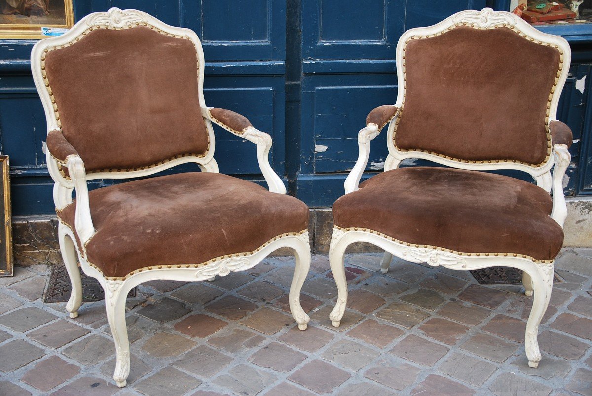 Pair Of Beautiful Armchairs Stamped From Drouilly XVIII-photo-2