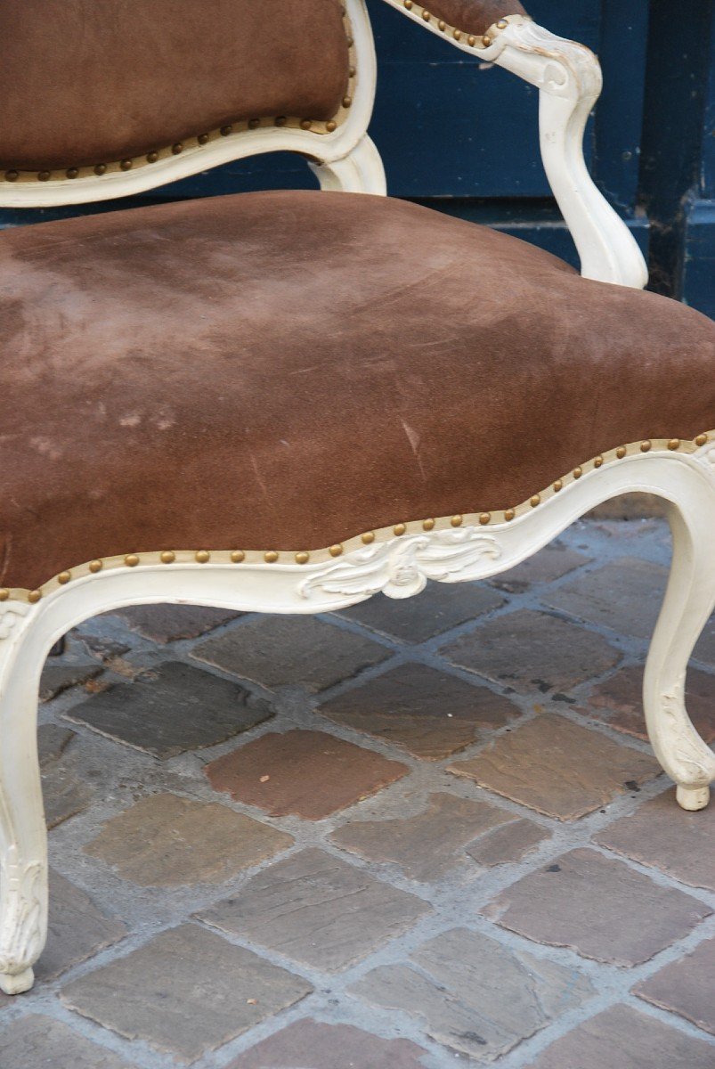 Paire De Beaux Fauteuils Estampillés De Drouilly XVIII-photo-4