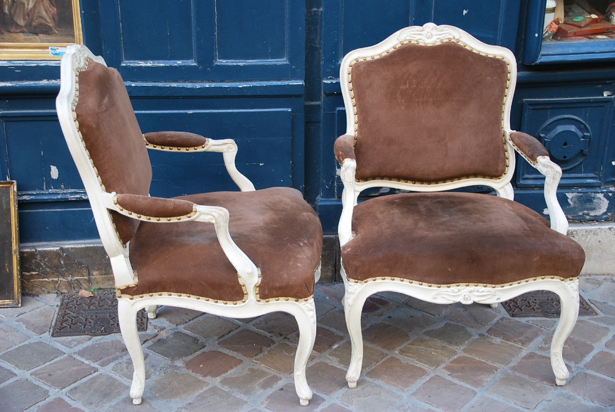 Pair Of Beautiful Armchairs Stamped From Drouilly XVIII-photo-5