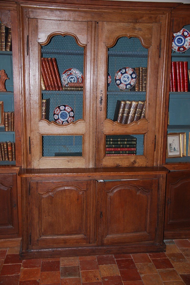 Bibliothèque De Boiserie En Chêne Du XVIII-photo-2