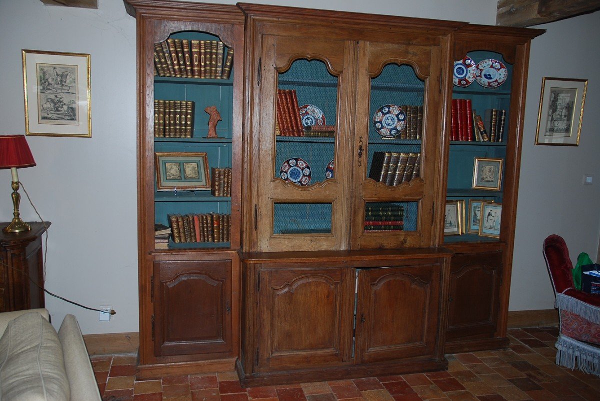 Bibliothèque De Boiserie En Chêne Du XVIII-photo-4