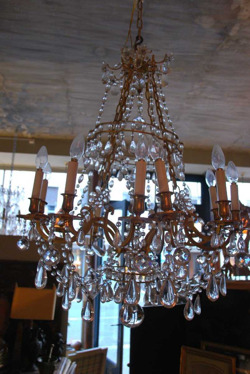 Chandelier In Bronze And Crystal From Maison Baguès-photo-3