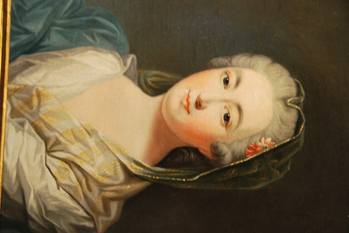 Portrait De Jeune Femme XVIII Suiveur De Drouais-photo-2