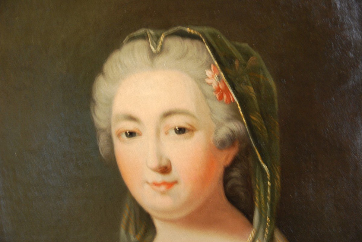 Portrait De Jeune Femme XVIII Suiveur De Drouais-photo-4