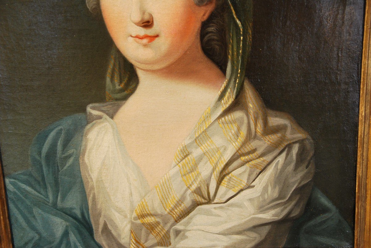 Portrait De Jeune Femme XVIII Suiveur De Drouais-photo-1