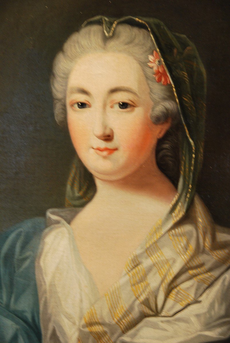 Portrait De Jeune Femme XVIII Suiveur De Drouais-photo-2