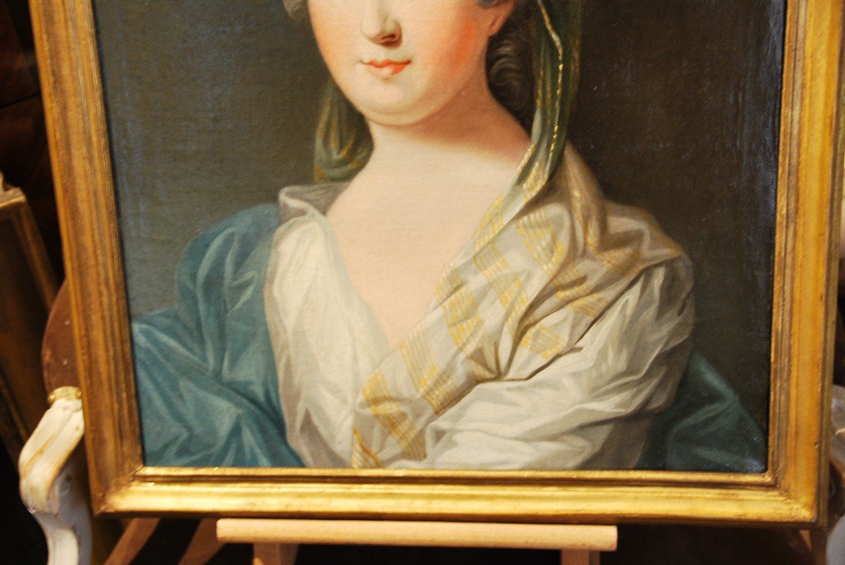 Portrait De Jeune Femme XVIII Suiveur De Drouais-photo-3