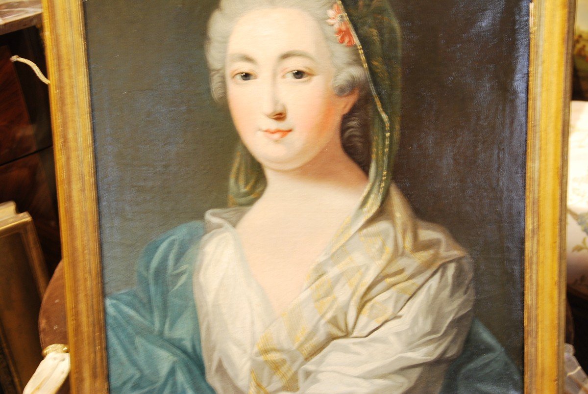 Portrait De Jeune Femme XVIII Suiveur De Drouais-photo-4