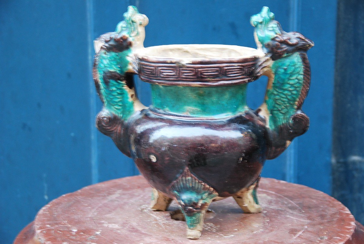 Vase En Grès Dynastie Ming-photo-3
