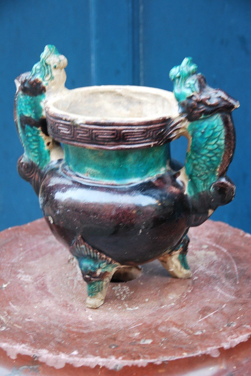 Vase En Grès Dynastie Ming-photo-4