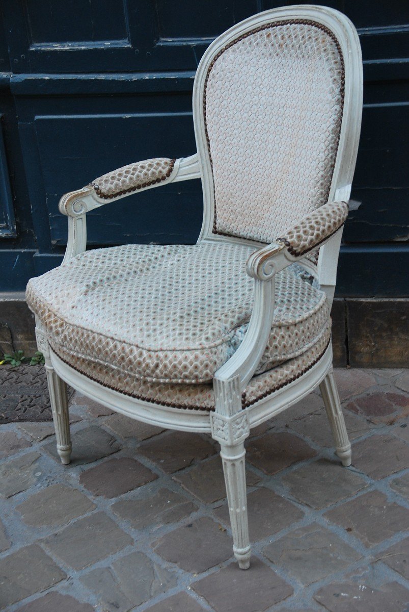 Fauteuil Cabriolet Attribué à Jacob  époque Louis XVI-photo-2