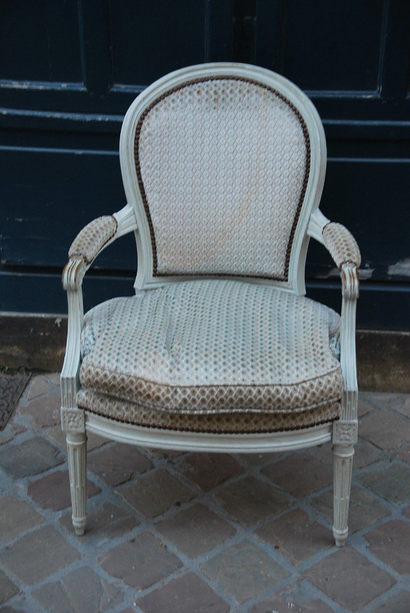 Fauteuil Cabriolet Attribué à Jacob  époque Louis XVI-photo-4