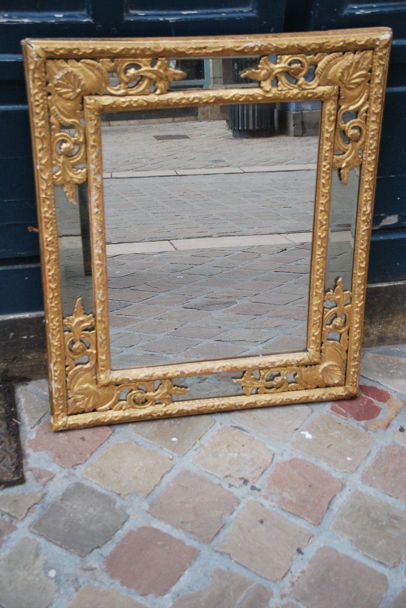 Miroir à Parecloses D Epoque Regence XVIII-photo-2