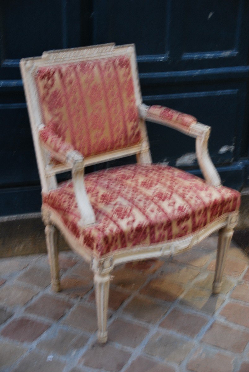 Louis XVI Pillot Flat Back Armchair-photo-1