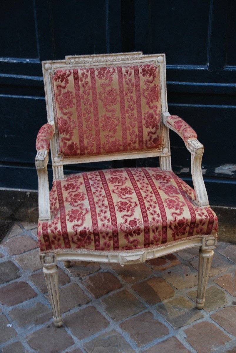 Louis XVI Pillot Flat Back Armchair