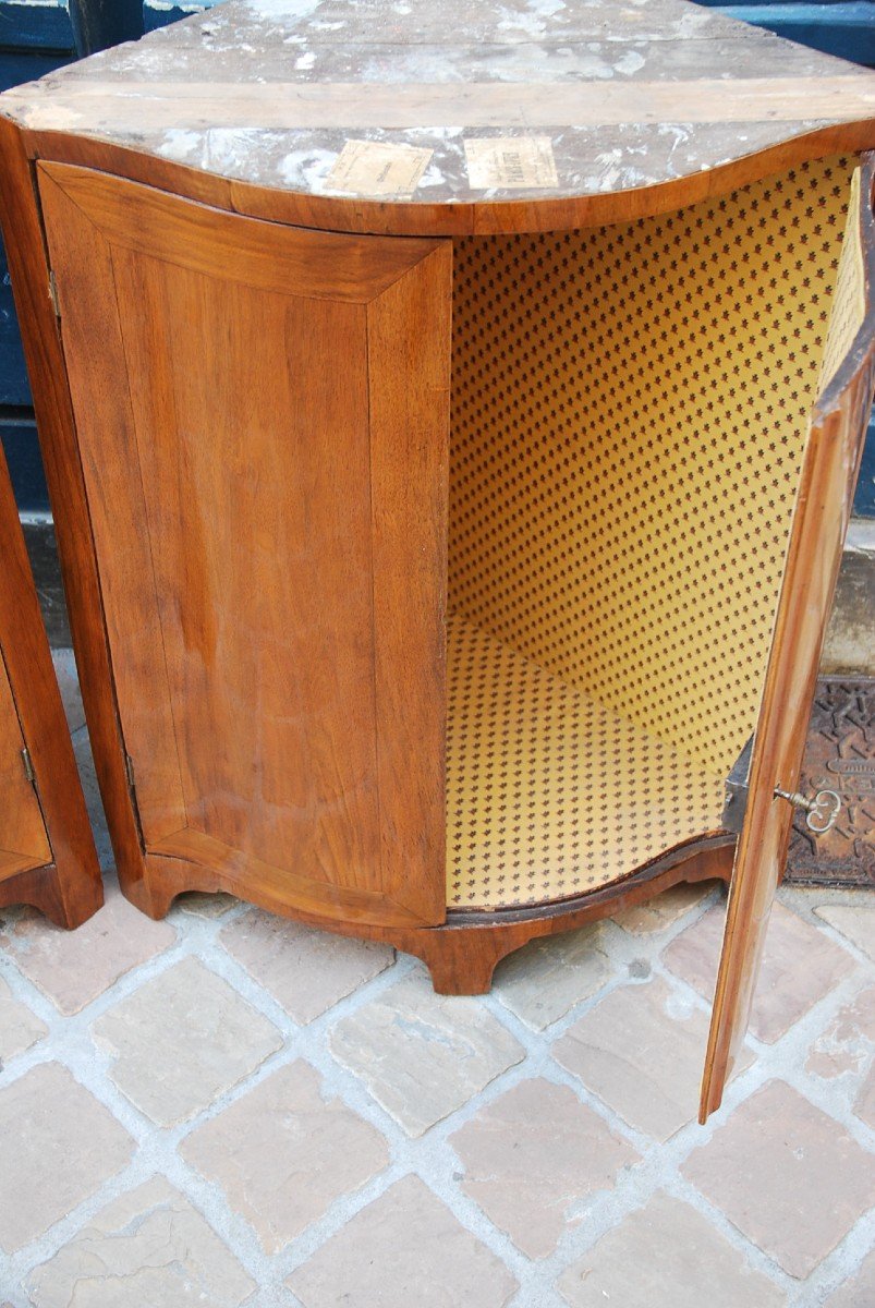 Paire D Encoignures Bois Naturel XVIII-photo-3