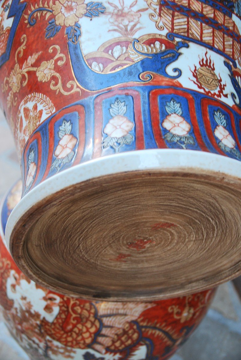 Paire D Importantes Potiches Décor Imari Fin XIX-photo-4
