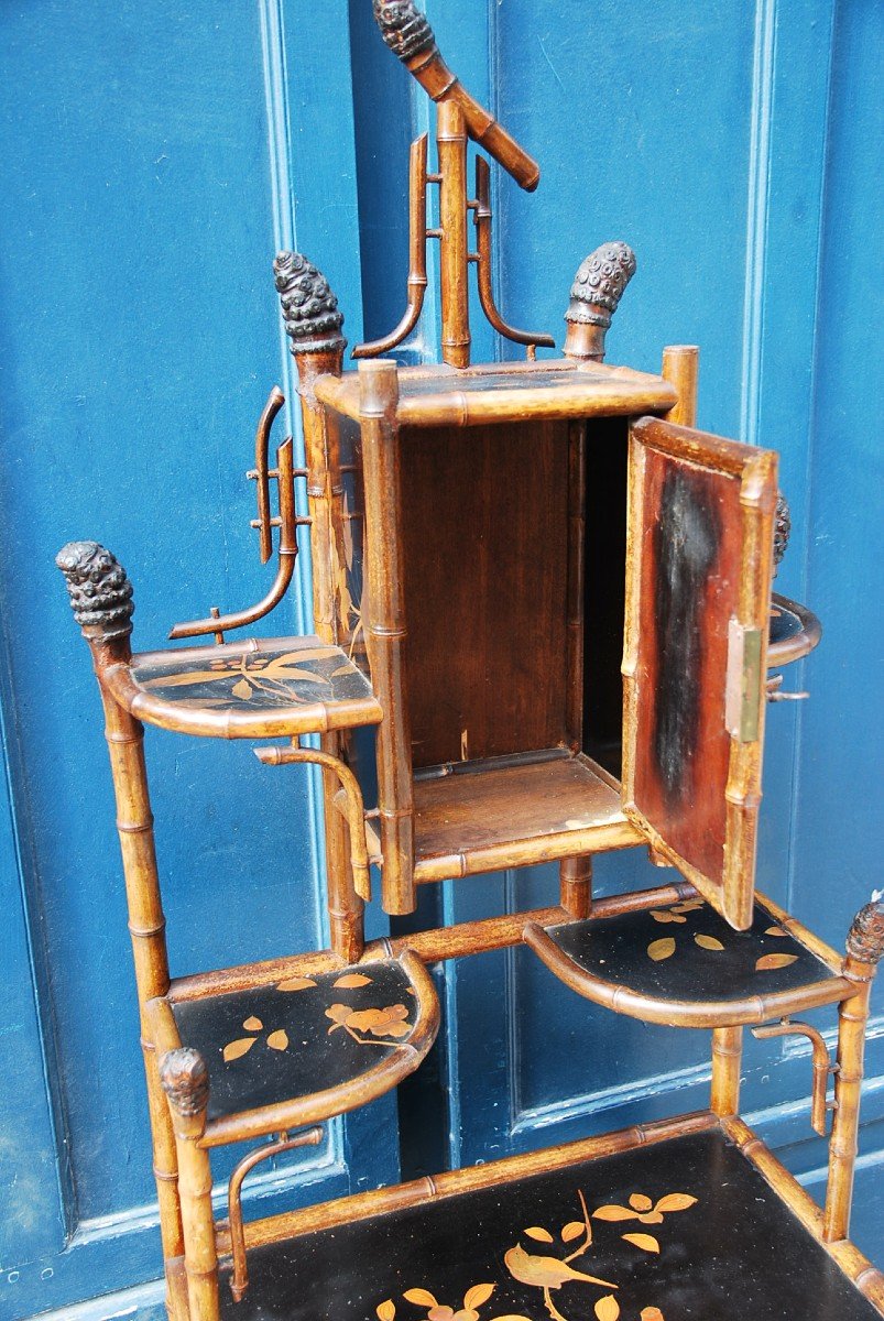 Japanese Shelf Banbou And Lacquer Perret And Vibert-photo-7