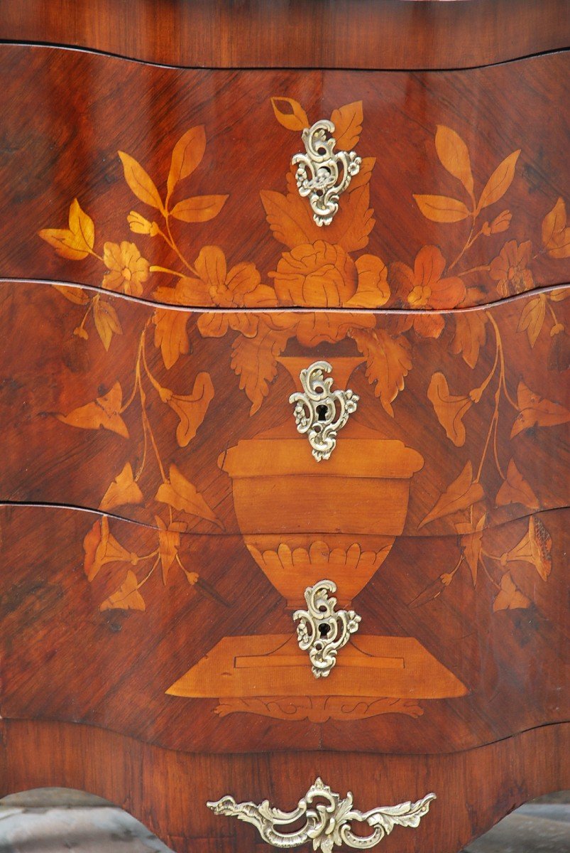 Holland Flower Marquetry Chest Of Drawers-photo-2