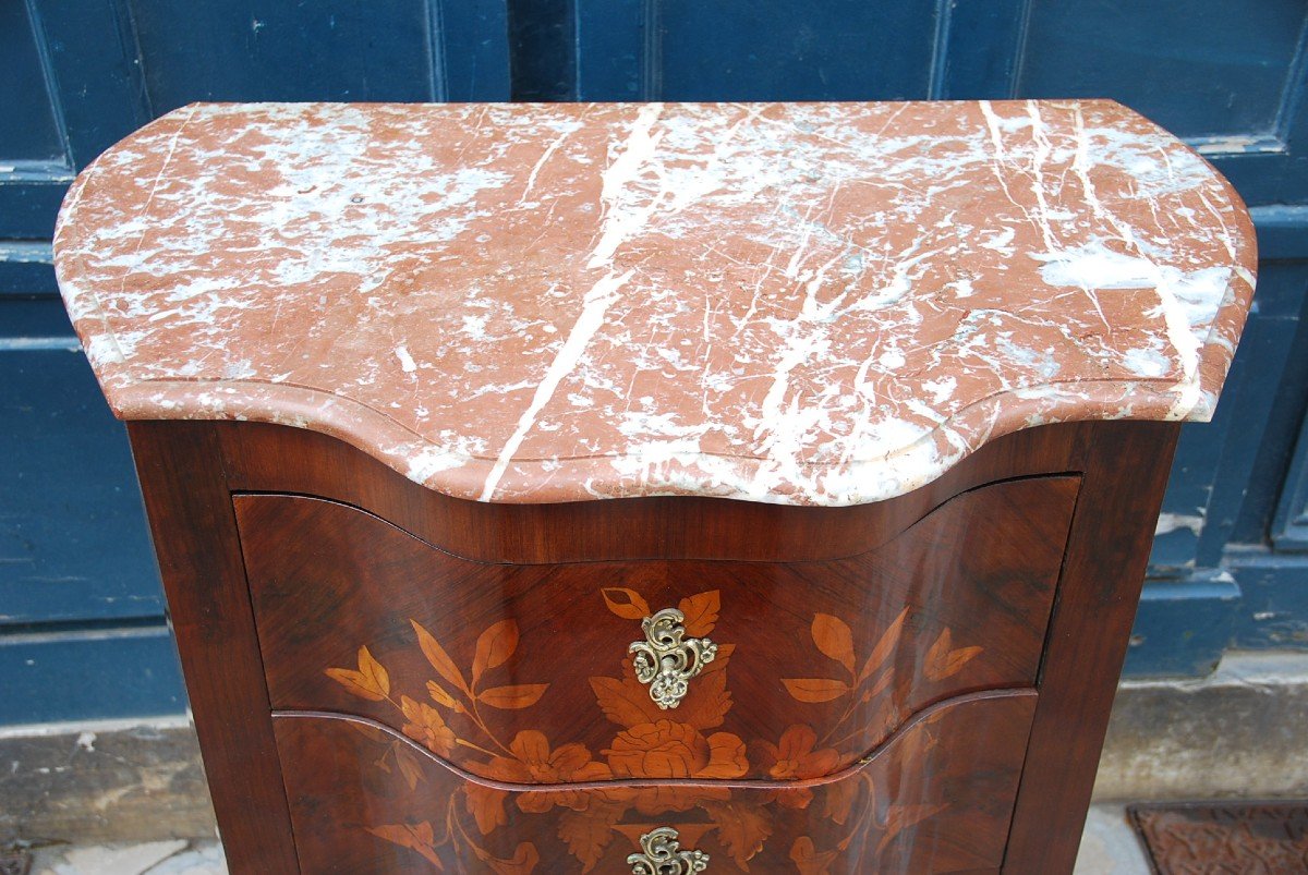Holland Flower Marquetry Chest Of Drawers-photo-6
