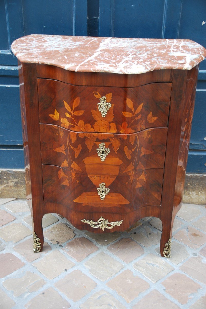 Holland Flower Marquetry Chest Of Drawers-photo-7